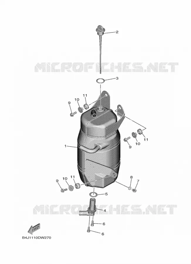 RESERVOIR D'HUILE Yamaha SIDE BY SIDE 1000 2025 WOLVERINE  YXF1000ELS