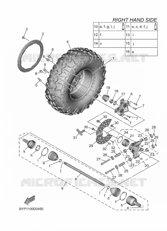 ROUE ARRIERE 2 Yamaha SIDE BY SIDE 1000 2025 WOLVERINE  YXF1000ELS
