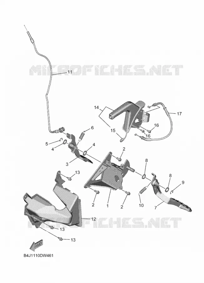PEDALE / CABLE Yamaha SIDE BY SIDE 1000 2025 WOLVERINE  YXF1000EW