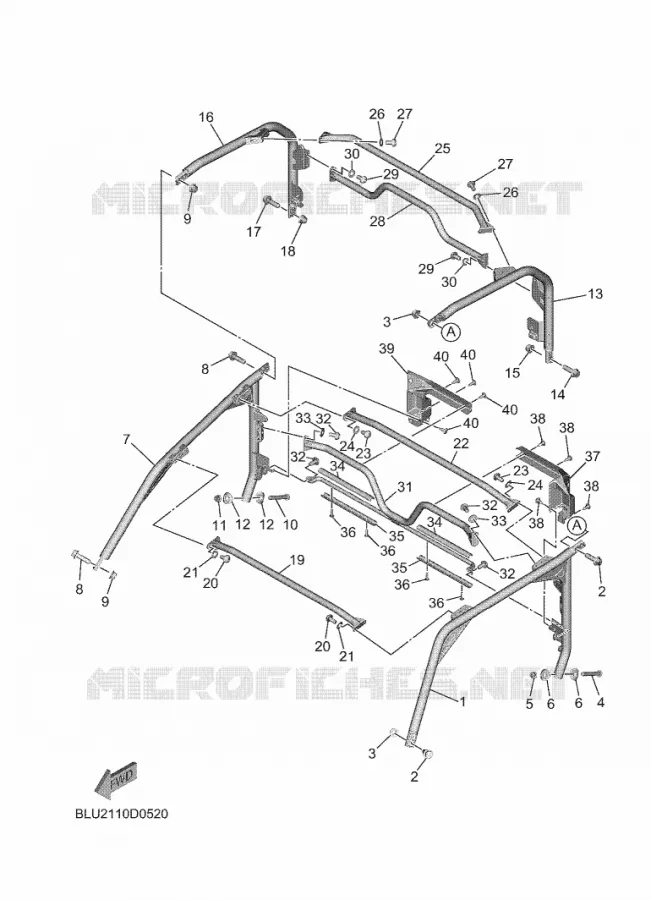 PARE CHOCS 2 Yamaha SIDE BY SIDE 1000 2025 WOLVERINE  YXF1000EW