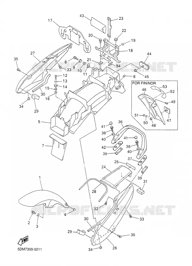 GARDE BOUE Yamaha MOTO 600 2000 FAZER  FZS600