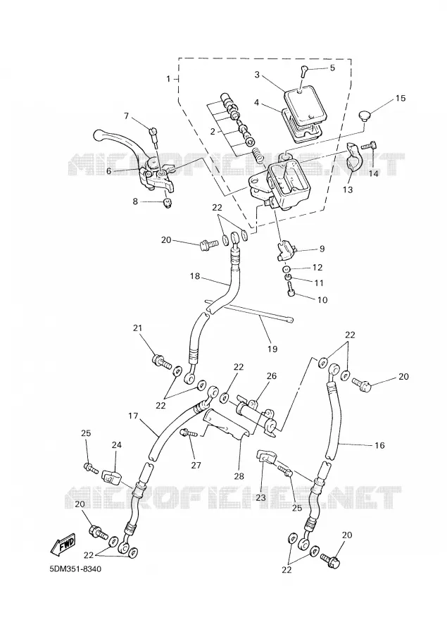 MAITRE CYLINDRE AVANT Yamaha MOTO 600 2000 FAZER  FZS600
