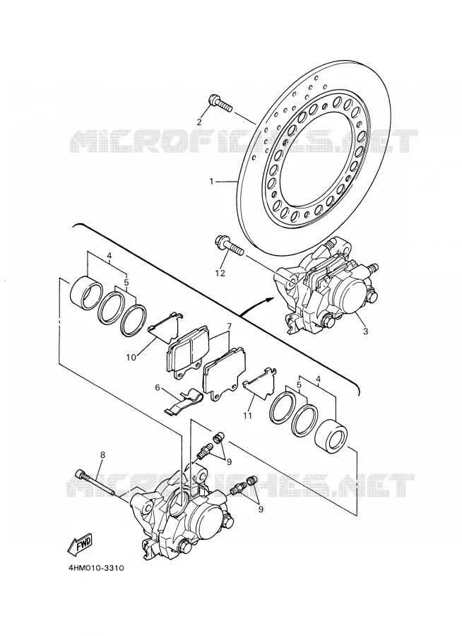 ETRIER DE FREIN ARRIERE Yamaha MOTO 600 2001 FAZER  FZS600