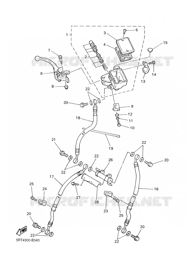 MAITRE CYLINDRE AVANT Yamaha MOTO 600 2003 FAZER  FZS600