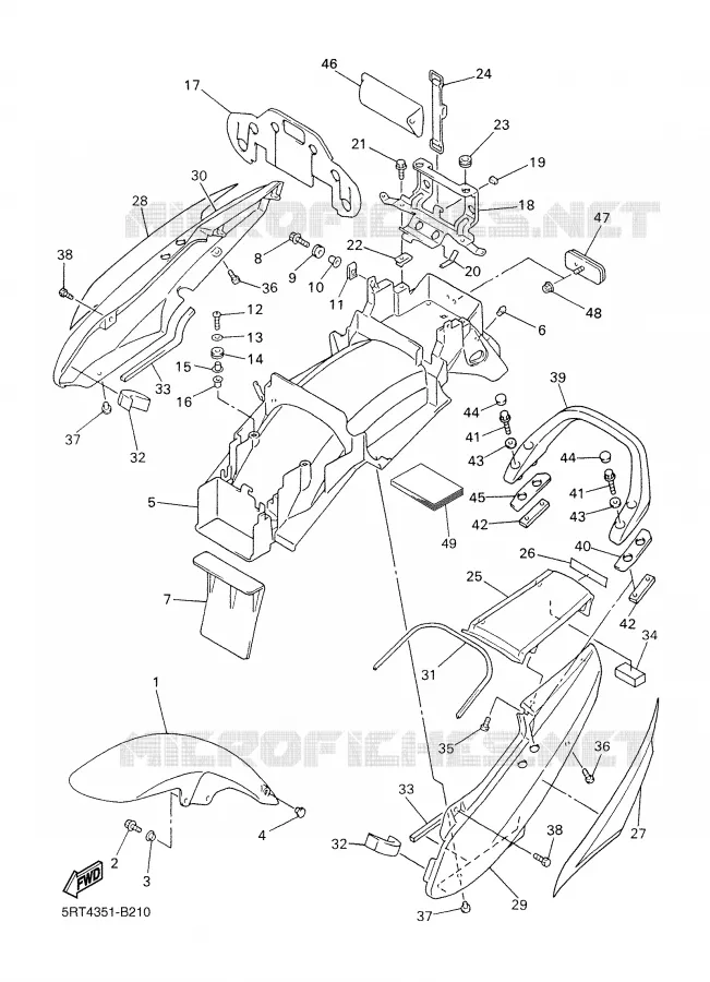 GARDE BOUE Yamaha MOTO 600 2003 FAZER  FZS600