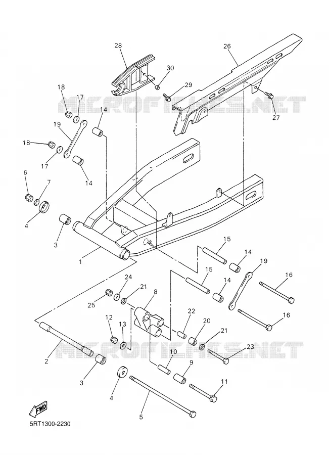 BRAS ARRIERE Yamaha MOTO 600 2003 FAZER  FZS600