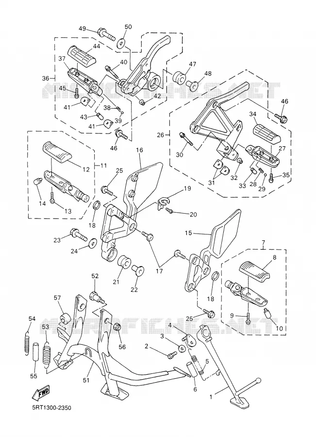 SUPPORT / REPOSE PIEDS Yamaha MOTO 600 2003 FAZER  FZS600