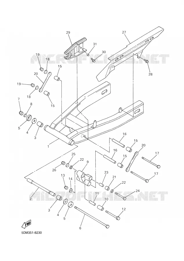 BRAS ARRIERE Yamaha MOTO 600 2001 FAZER  FZS600N
