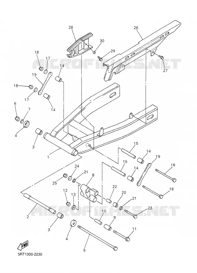 BRAS ARRIERE Yamaha MOTO 600 2003 FAZER  FZS600R