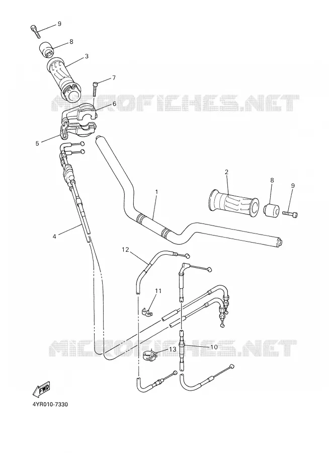 GUIDON ET CABLES Yamaha MOTO 600 2001 FAZER  FZS600S