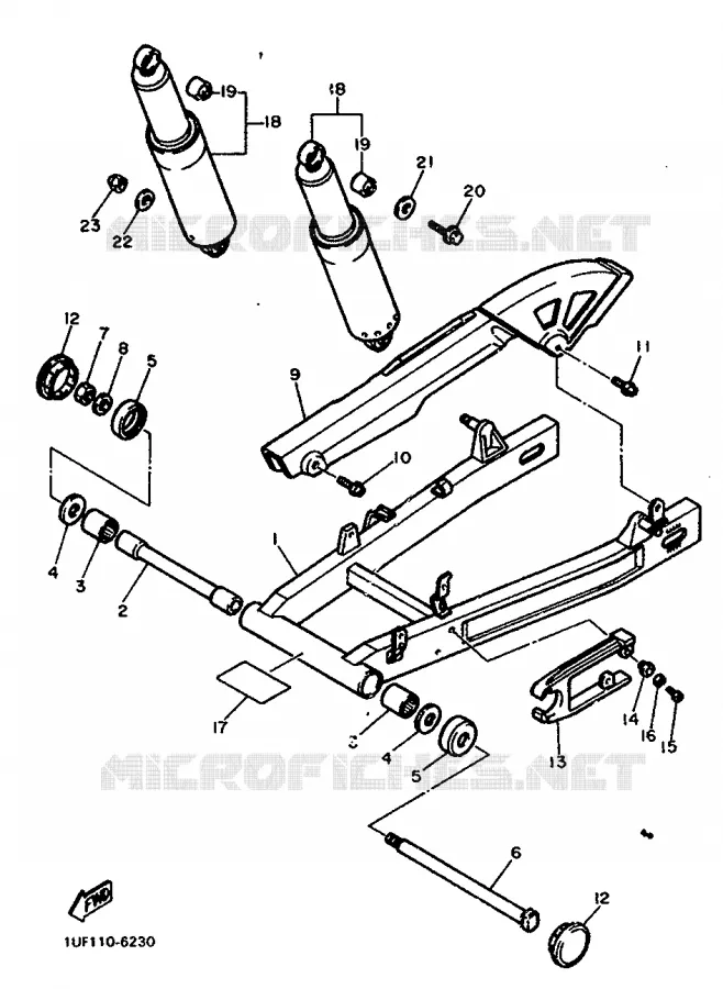 BRAS OSCILLANT / AMORTISSEUR Yamaha MOTO 750 1987 FZX  FZX750