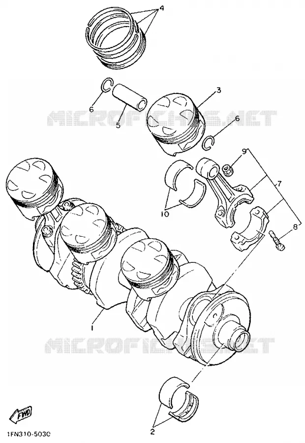 VILEBREQUIN / PISTON Yamaha MOTO 750 1987 FZX  FZX750