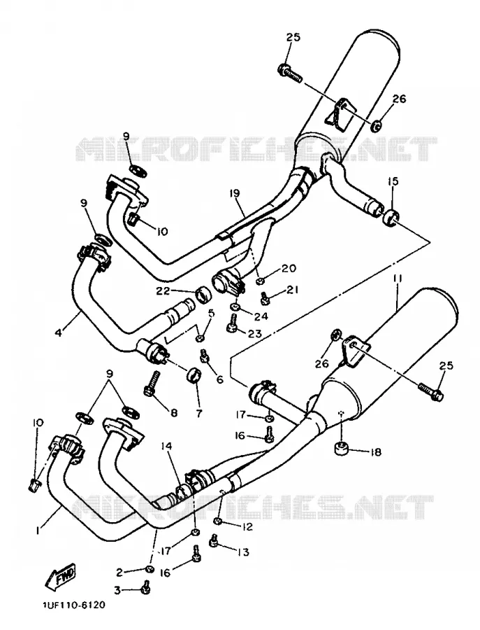 ECHAPPEMENT Yamaha MOTO 750 1987 FZX  FZX750