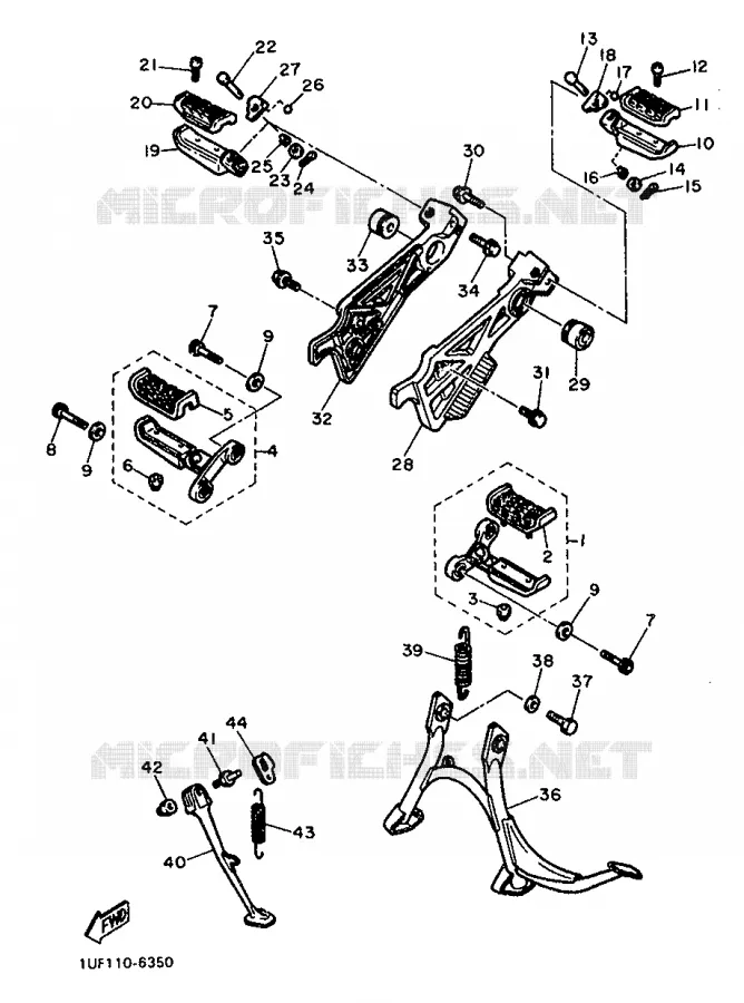 SUPPORT / REPOSE PIEDS Yamaha MOTO 750 1988 FZX  FZX750