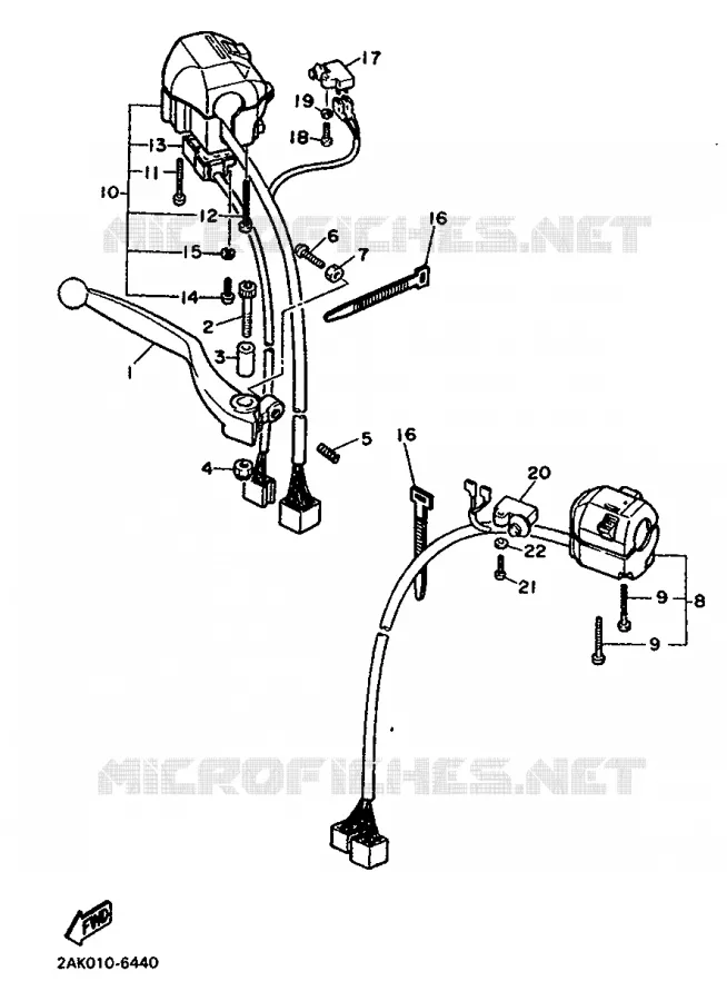 COMMODO / LEVIER Yamaha MOTO 750 1988 FZX  FZX750