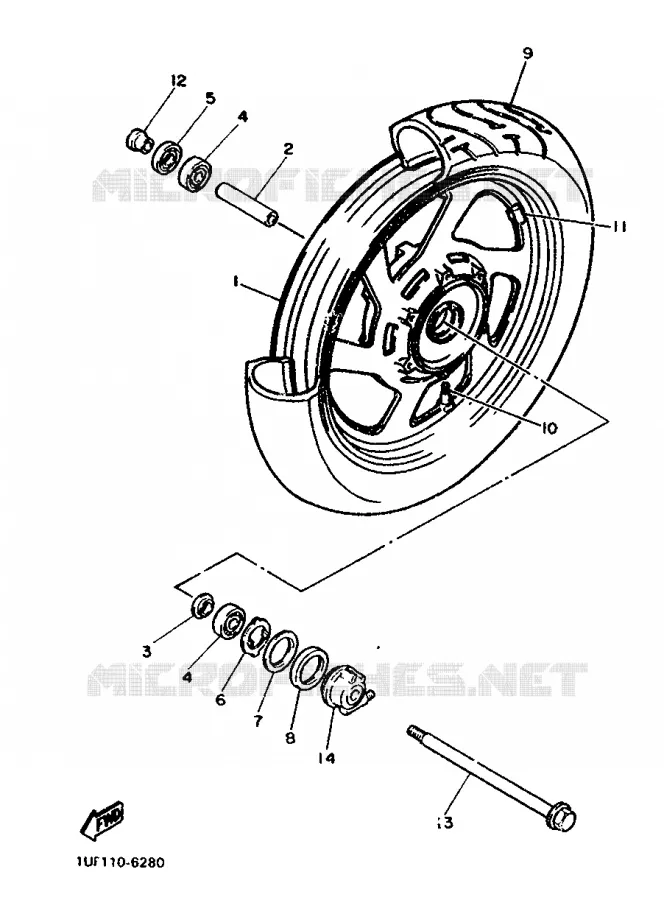 ROUE AVANT Yamaha MOTO 750 1993 FZX  FZX750