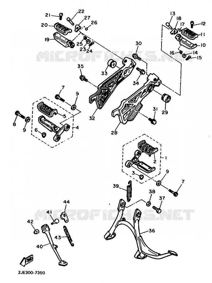 SUPPORT / REPOSE PIEDS Yamaha MOTO 750 1993 FZX  FZX750