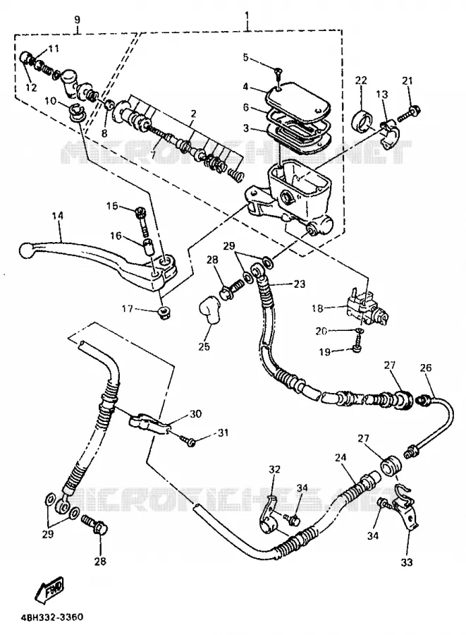 MAITRE CYLINDRE AVANT Yamaha MOTO 1000 1993 GTS  GTS1000