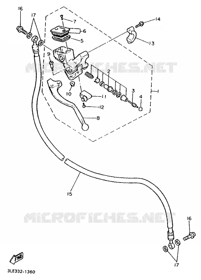MAITRE CYLINDRE D'EMBRAYAGE Yamaha MOTO 1000 1993 GTS  GTS1000