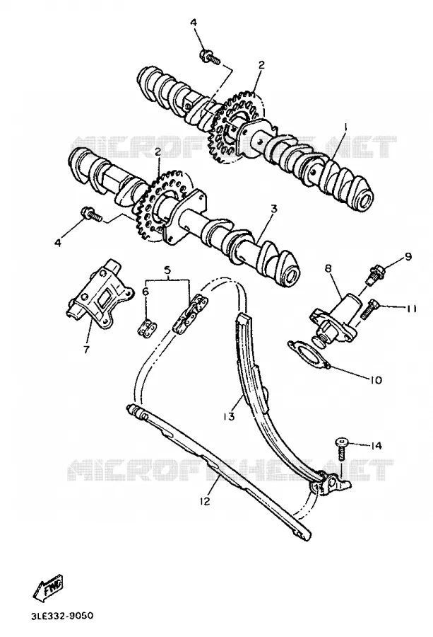 ARBRE A CAMES / CHAINE DE DISTRIBUTION Yamaha MOTO 1000 1993 GTS  GTS1000