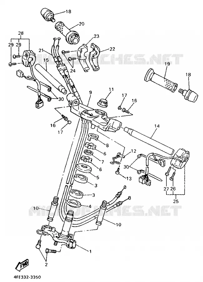 GUIDON ET CABLES Yamaha MOTO 1000 1998 GTS  GTS1000