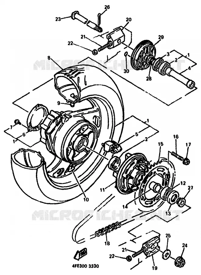 ROUE ARRIERE Yamaha MOTO 1000 1994 GTS ABS  GTS1000A