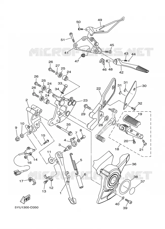 BEQUILLE / REPOSE PIEDS Yamaha MOTO 1700 2006 MT01  MT01