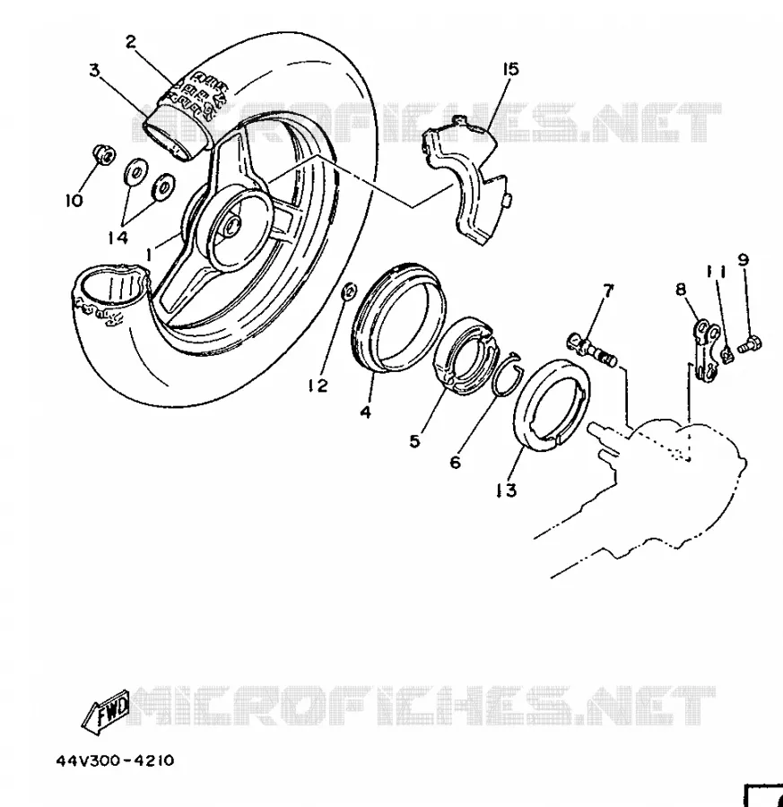 ROUE ARRIERE Yamaha MOTO 50 1988 PW  PW50