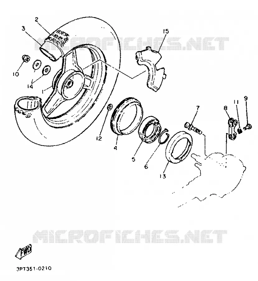 ROUE ARRIERE Yamaha MOTO 50 1997 PW  PW50