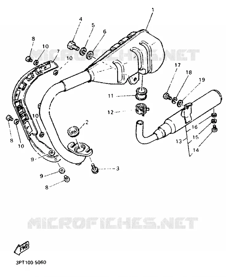 ECHAPPEMENT Yamaha MOTO 50 1998 PW  PW50