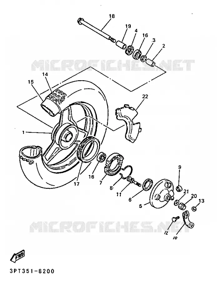 ROUE AVANT Yamaha MOTO 50 1998 PW  PW50