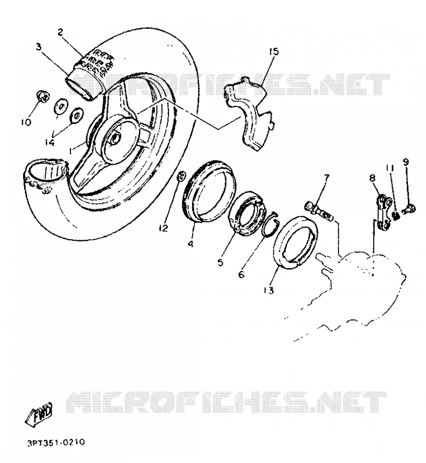 ROUE ARRIERE Yamaha MOTO 50 1998 PW  PW50