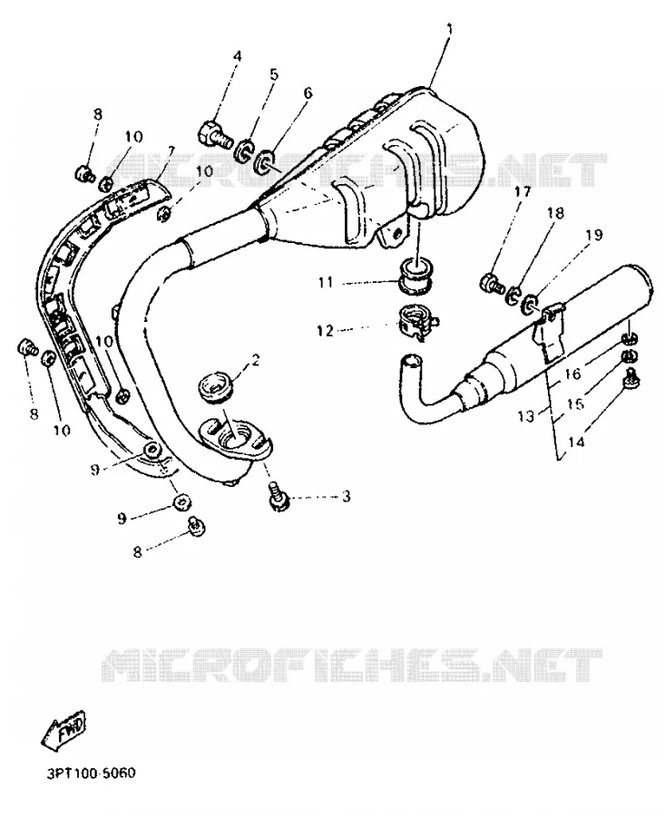 ECHAPPEMENT Yamaha MOTO 50 1998 PW  PW50