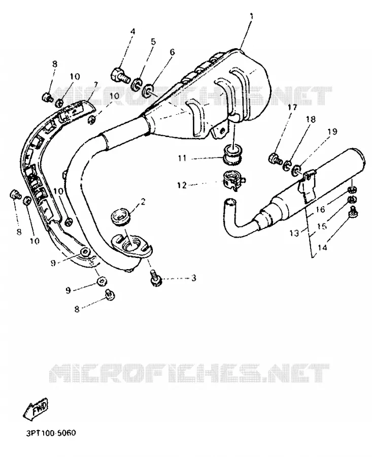 ECHAPPEMENT Yamaha MOTO 50 1999 PW  PW50