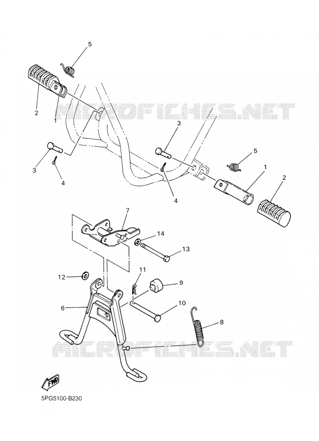 BEQUILLE / REPOSE PIEDS Yamaha MOTO 50 2006 PW  PW50