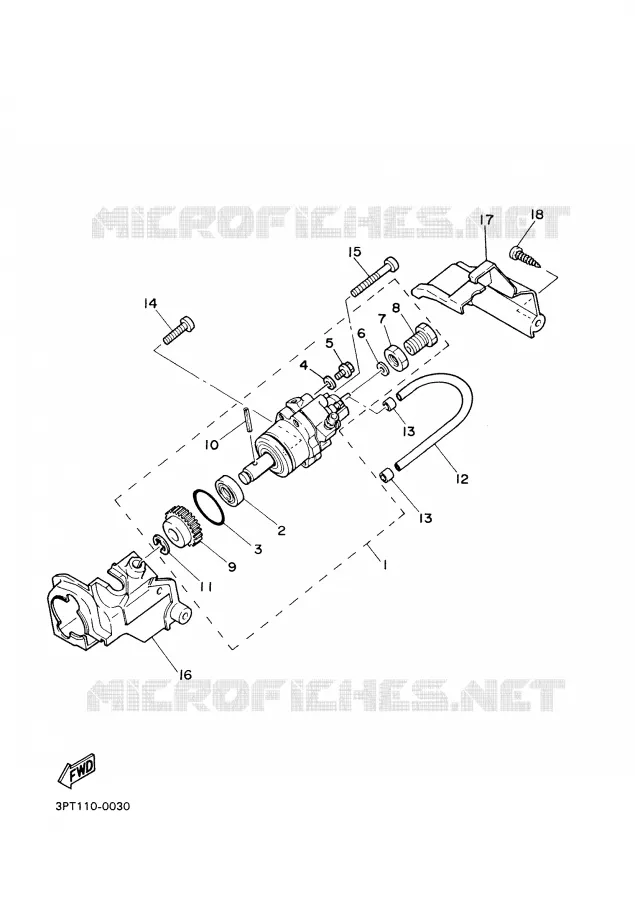 POMPE A HUILE Yamaha MOTO 50 2008 PW  PW50