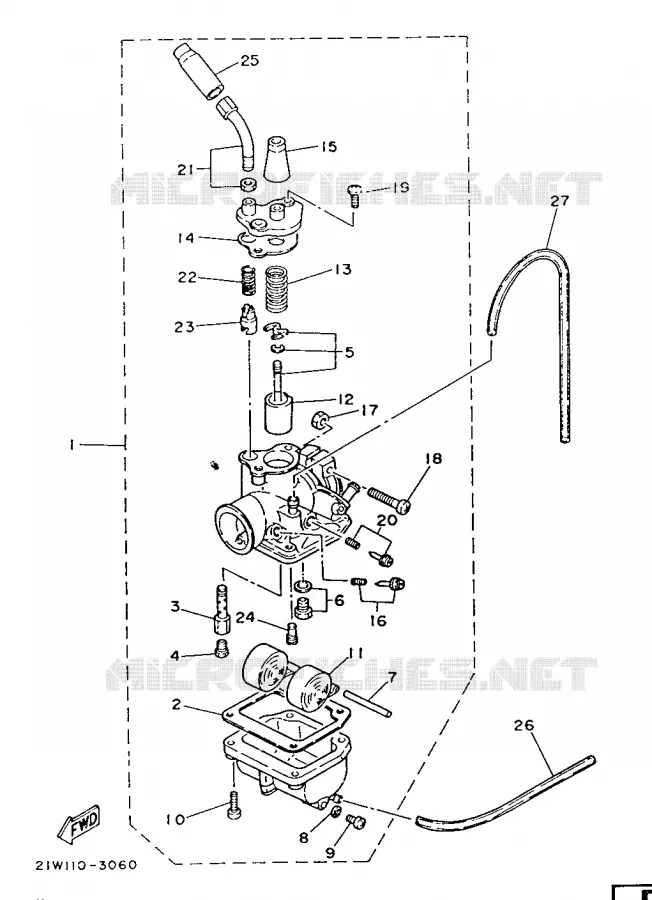CARBURATEUR Yamaha MOTO 80 1986 PW  PW80