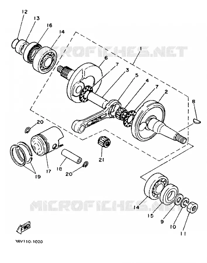 VILEBREQUIN / PISTON Yamaha MOTO 80 1991 PW  PW80