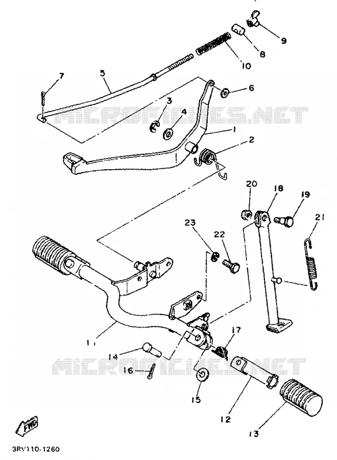 SUPPORT / REPOSE PIEDS Yamaha MOTO 80 1991 PW  PW80