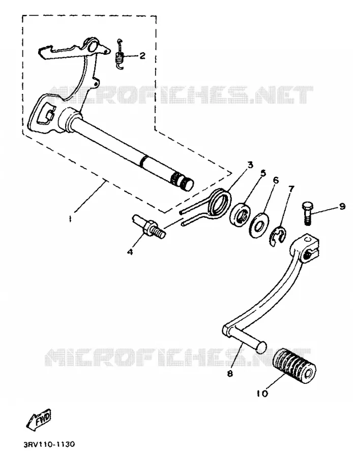 AXE DE SELECTEUR / PEDALE Yamaha MOTO 80 1994 PW  PW80