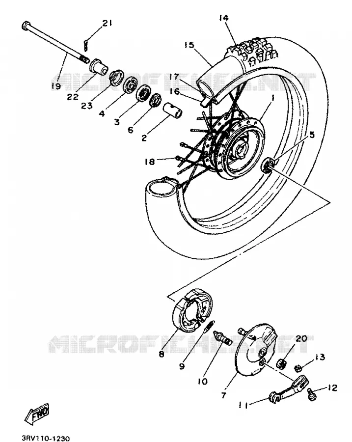 ROUE AVANT Yamaha MOTO 80 1997 PW  PW80