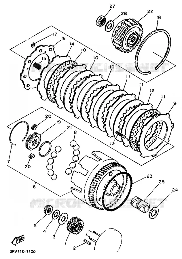 EMBRAYAGE DE DEMARREUR Yamaha MOTO 80 1998 PW  PW80