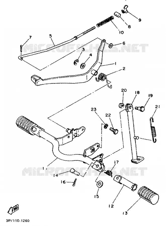 SUPPORT / REPOSE PIEDS Yamaha MOTO 80 1998 PW  PW80