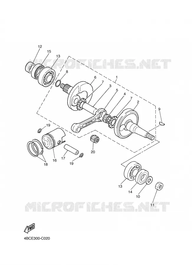 VILEBREQUIN / PISTON Yamaha MOTO 80 2007 PW  PW80