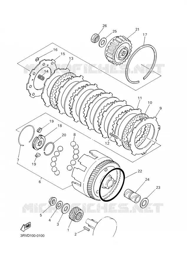 EMBRAYAGE DE DEMARREUR Yamaha MOTO 80 2007 PW  PW80