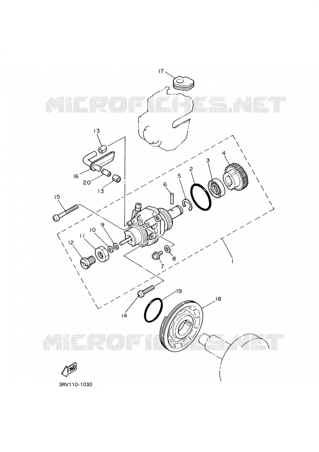 POMPE A HUILE Yamaha MOTO 80 2008 PW  PW80X