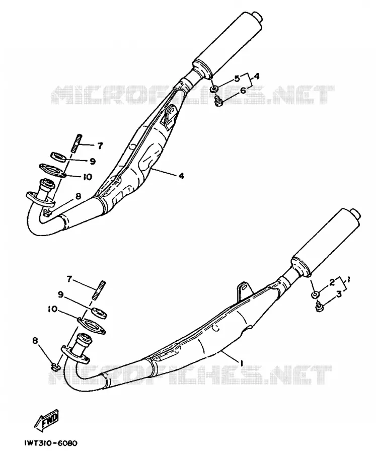 ECHAPPEMENT Yamaha MOTO 350 1986 RDLC  RD350LC