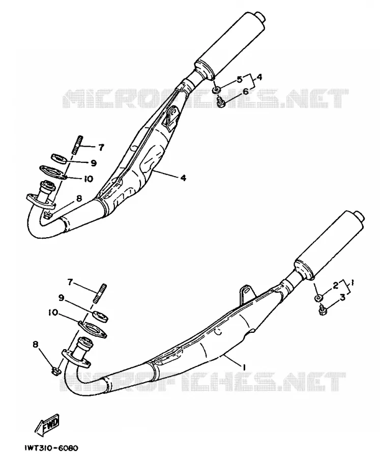 ECHAPPEMENT Yamaha MOTO 350 1986 RDLC  RD350LC (37KW)
