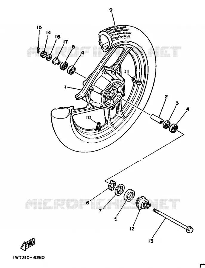 ROUE AVANT Yamaha MOTO 350 1986 RDLC  RD350LCF