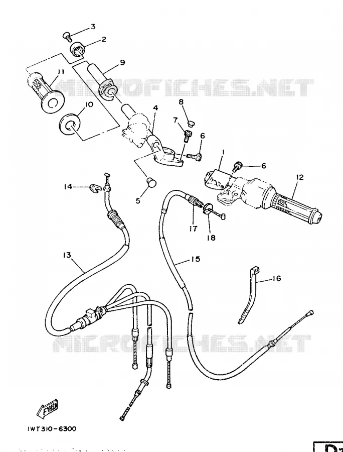 GUIDON ET CABLES Yamaha MOTO 350 1986 RDLC  RD350LCF
